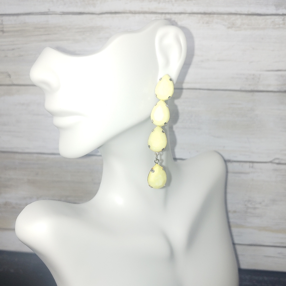 Raindrop yellow studded earrings